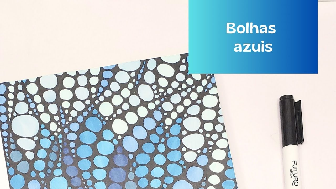 Coleção Desenho zen - Degradê Emocional - Azul. Como fazer Zendoodles.