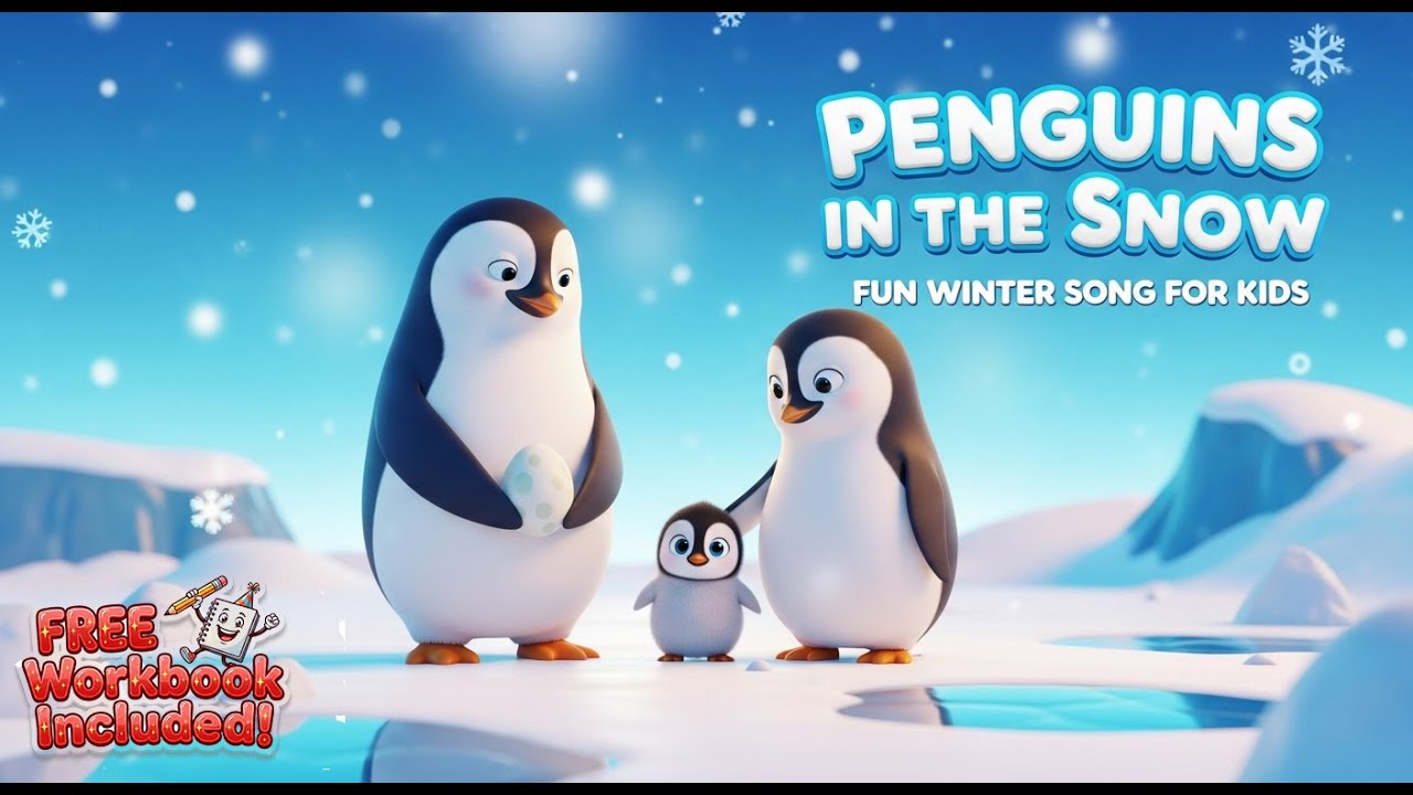 Penguins in the Snow | Fun Winter Song for Kids | Nursery Rhyme