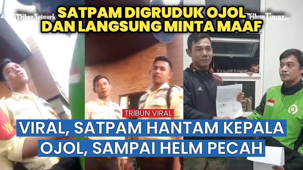 ‎Viral! Satpam Emosi hingga Pukul Driver Ojol Pakai Benda Tumpul
