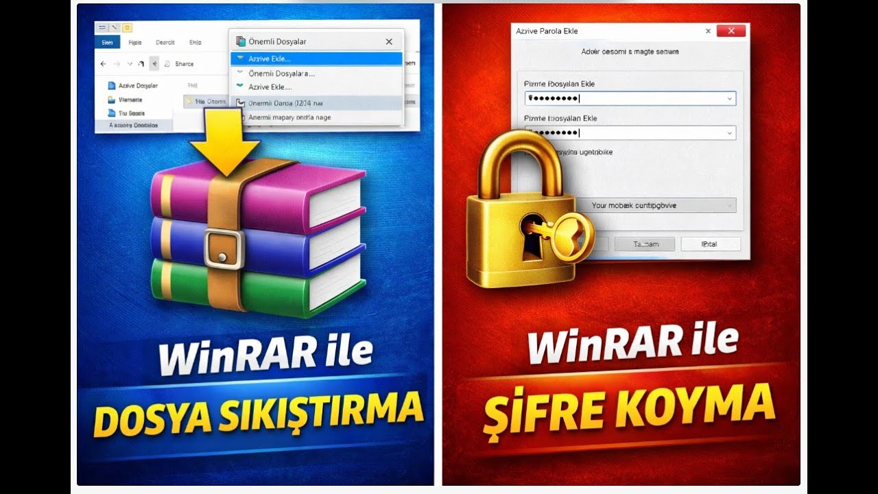 WinRAR ile Dosya Sıkıştırma ve Şifre Koyma Adım Adım Eğitim