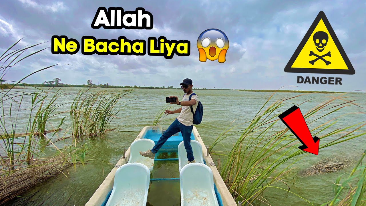 Magarmach Attack Kerne Wala Tha😱 Haleji Jheel ke Khooni Magarmach😵 Khaternak Haleji Lake⚠️🚷