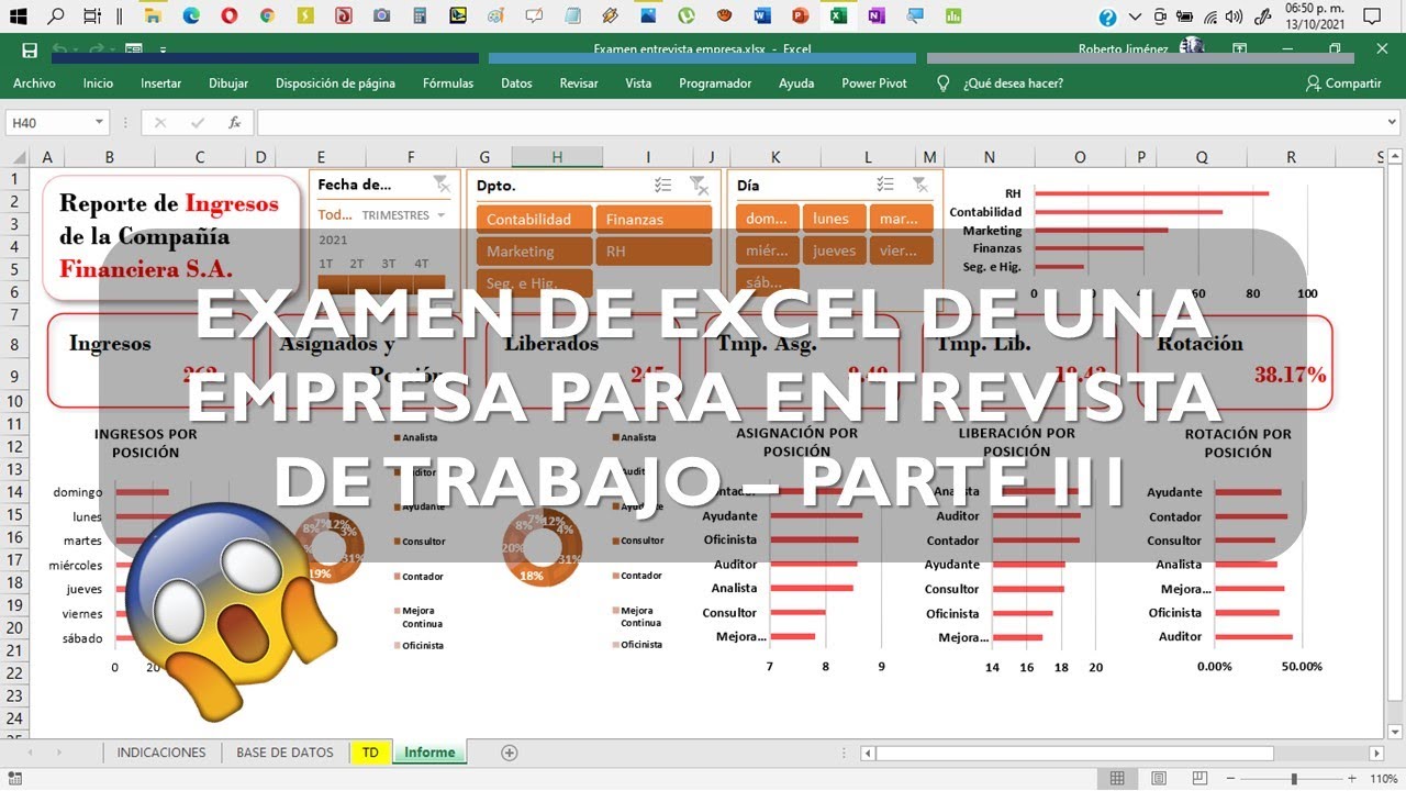 PARTE 3 DE 3 - EXAMEN EN EXCEL DE UNA EMPRESA PARA ENTREVISTA DE TRABAJO