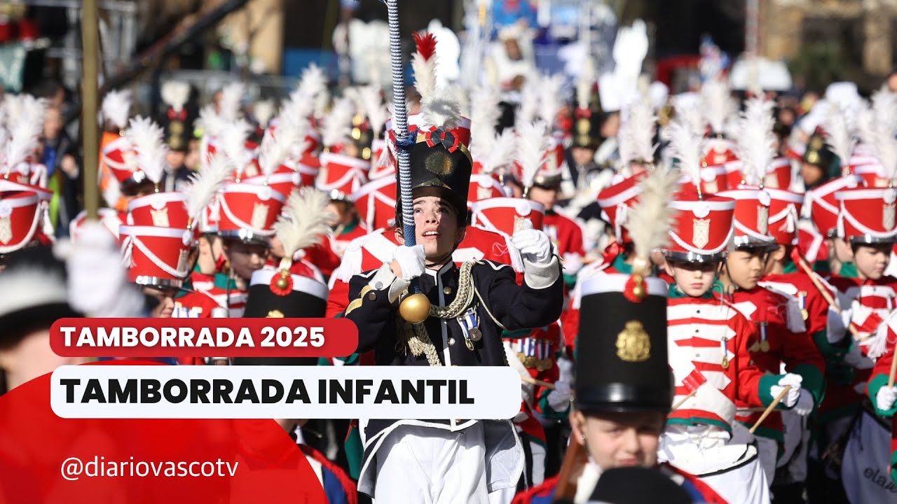 Retransmisión íntegra de la Tamborrada Infantil 2025 desde Alderdi Eder. Día de San Sebastián