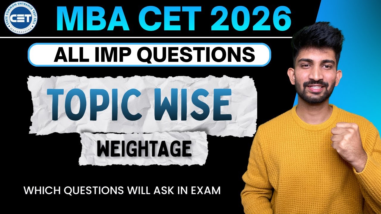 Mba Cet Topic Wise Weightage 2026 | mba cet 2026 preparation