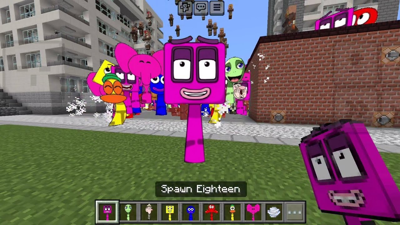 Sprunki OC Eighteen [from Numberblocks] added to Minecraft PE