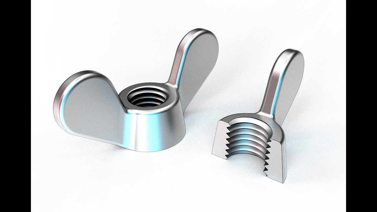 How to make a wing nut M10 in SolidWorks