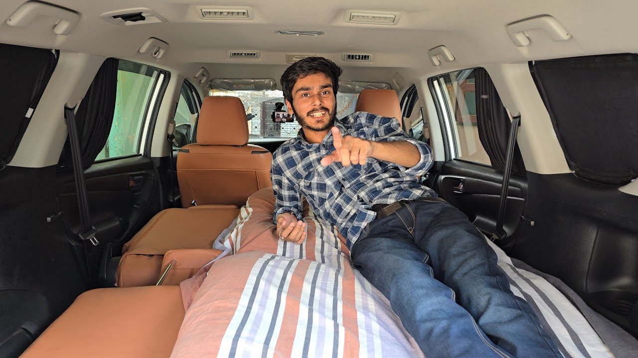 Innova Crysta Sleeping Bed Full Video Comfortable Long Route Journey Innova Crysta Facelift Relaxing