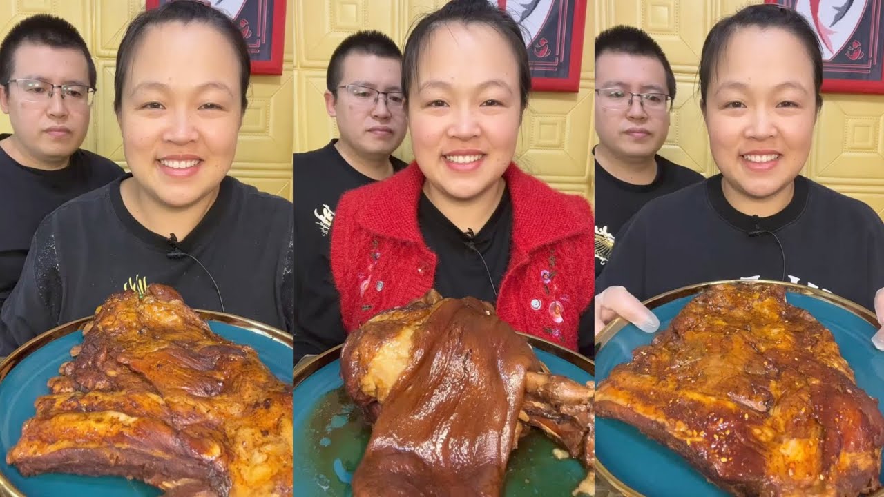 Mukbang #03: Eating roll  belly , braised pork belly, legs pork #mukbang #eatingshow #porkbelly