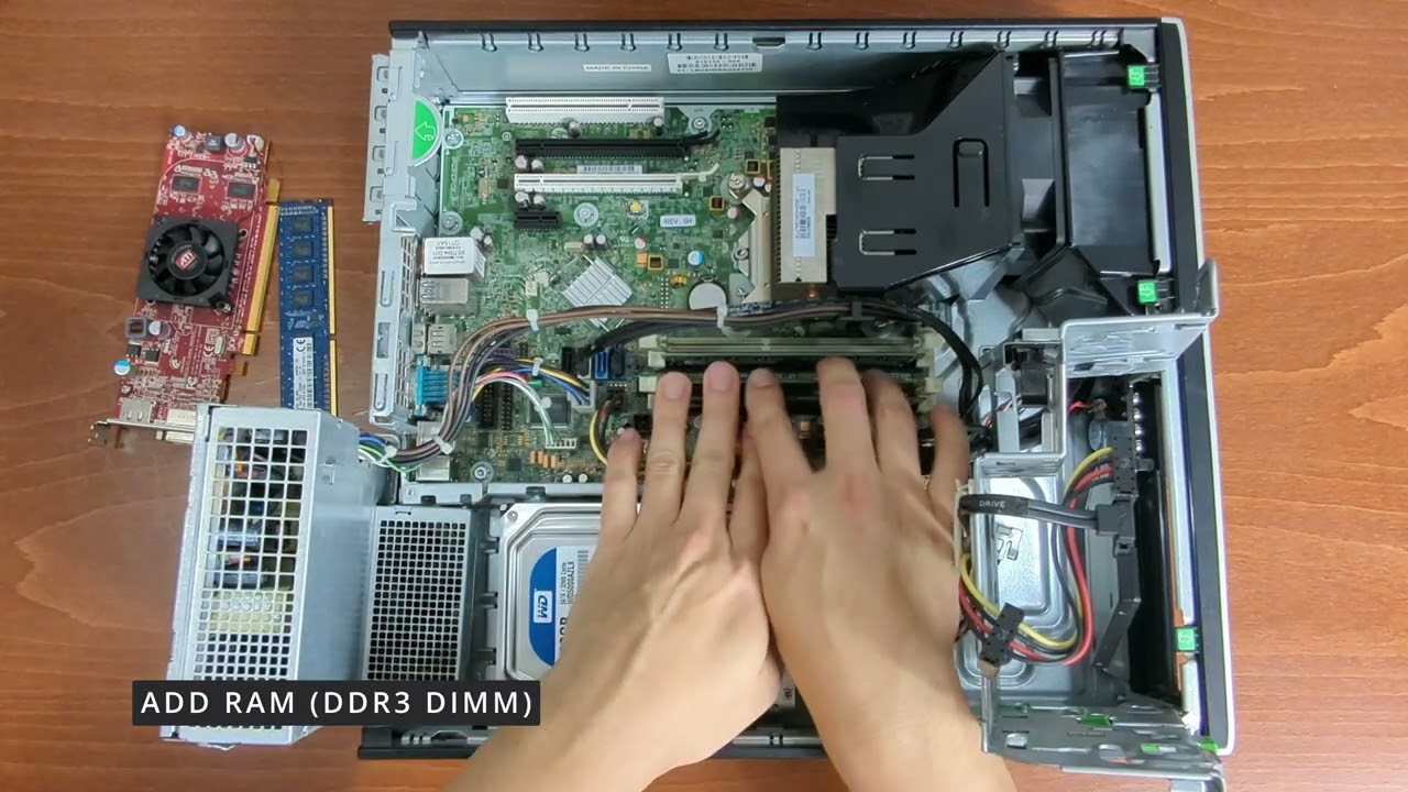 HP COMPAQ ELITE 8300 - Teardown, upgrade RAM, SSD, and GPU in 4K (small form factor)