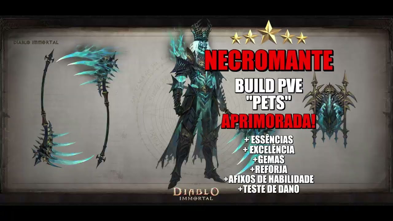 BUILD PETS PVE para NECROMANTE (NECRO) APRIMORADA!!! Diablo Immortal