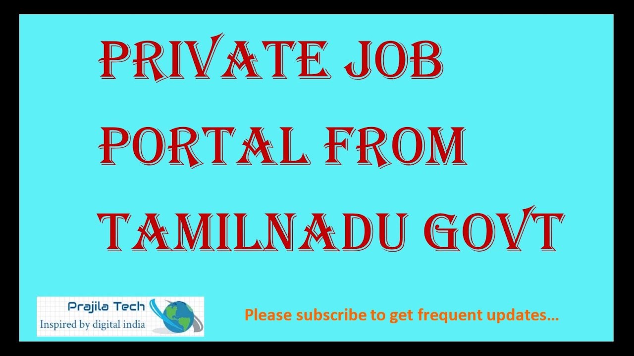 Private Jobs Registration Portal tnprivatejobs Launched By TamilNadu Government 2021