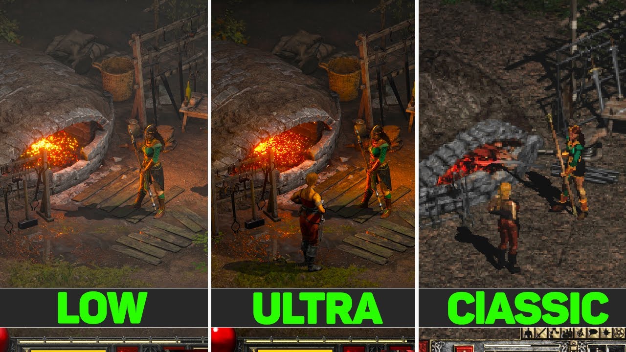 Diablo 2 Resurrected - Low vs Ultra vs Classic | Graphics Comparison 4K