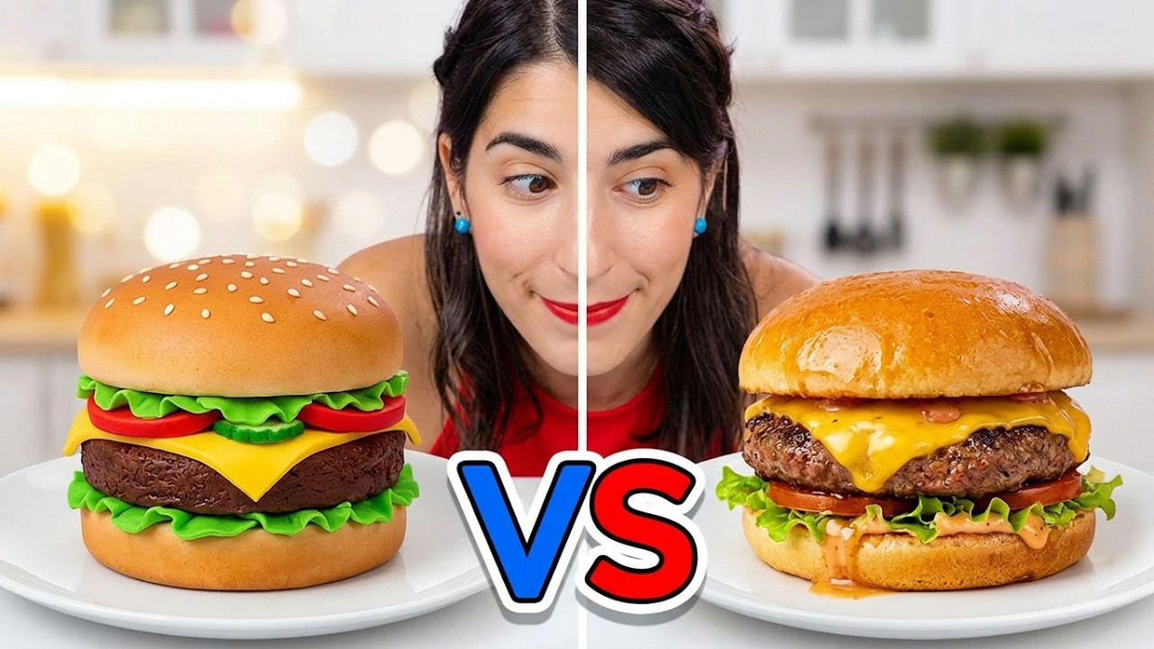 CAKE VS REAL FOOD CHALLENGE || Eating Only Cakes Look Like Everyday Objects! By 123 GO! CHALLENGE