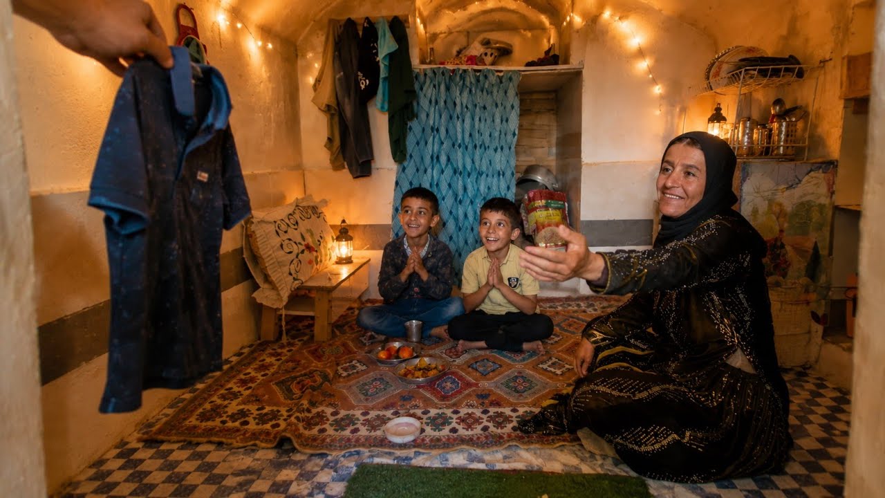 An unforgettable moment in a cave shelter; a gift brought smiles to faces of mother and children