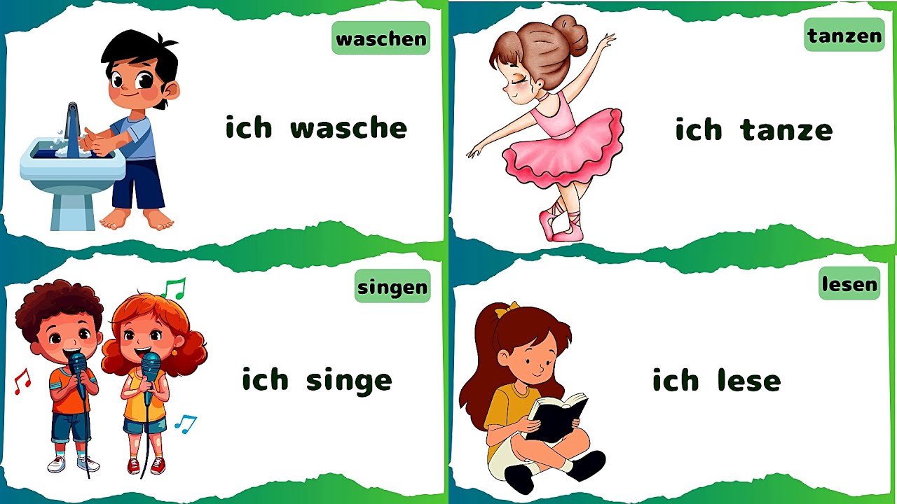 75 deutsche Verben f&uuml;r Kinder | W&ouml;rter & Vokabeln lernen | Lernvideo f&uuml;r Kinder