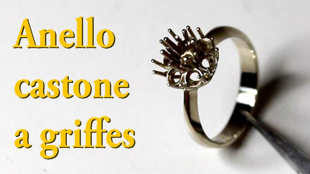 Anello donna - castone con griffes a filo - Fonderiapassarelli