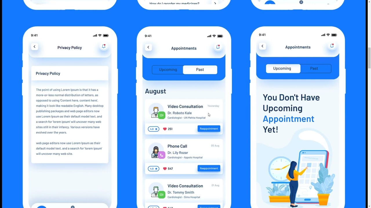 MEDCURE Medical App UI Kit for XD diagnostic health