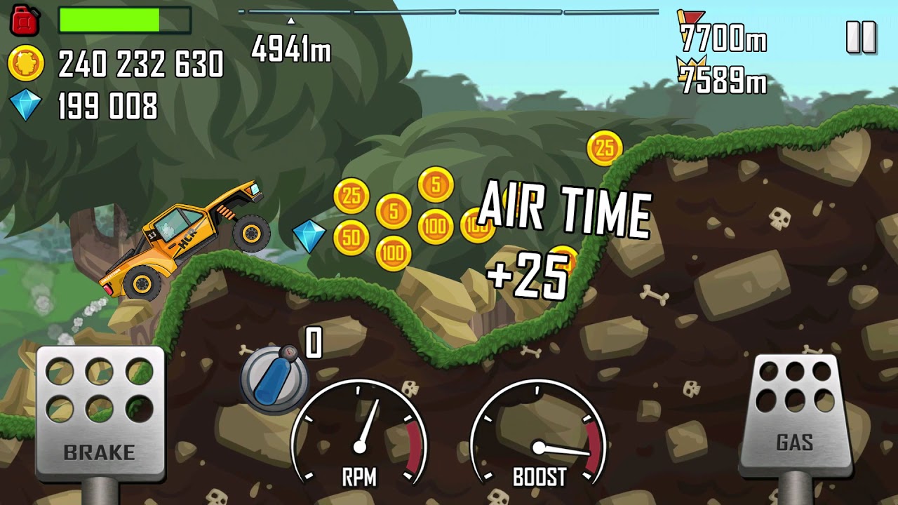 Hill Climb Racing \ Джунгли \ 8294 метра на Крутом Багги