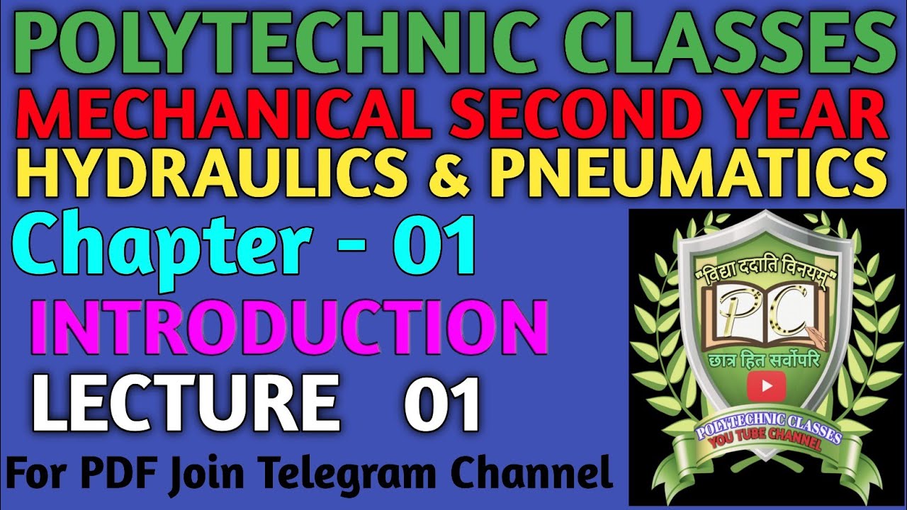 Hydraulics_Introduction_Mechanical 2nd Year_4th Semester @polytechnicclasses2733
