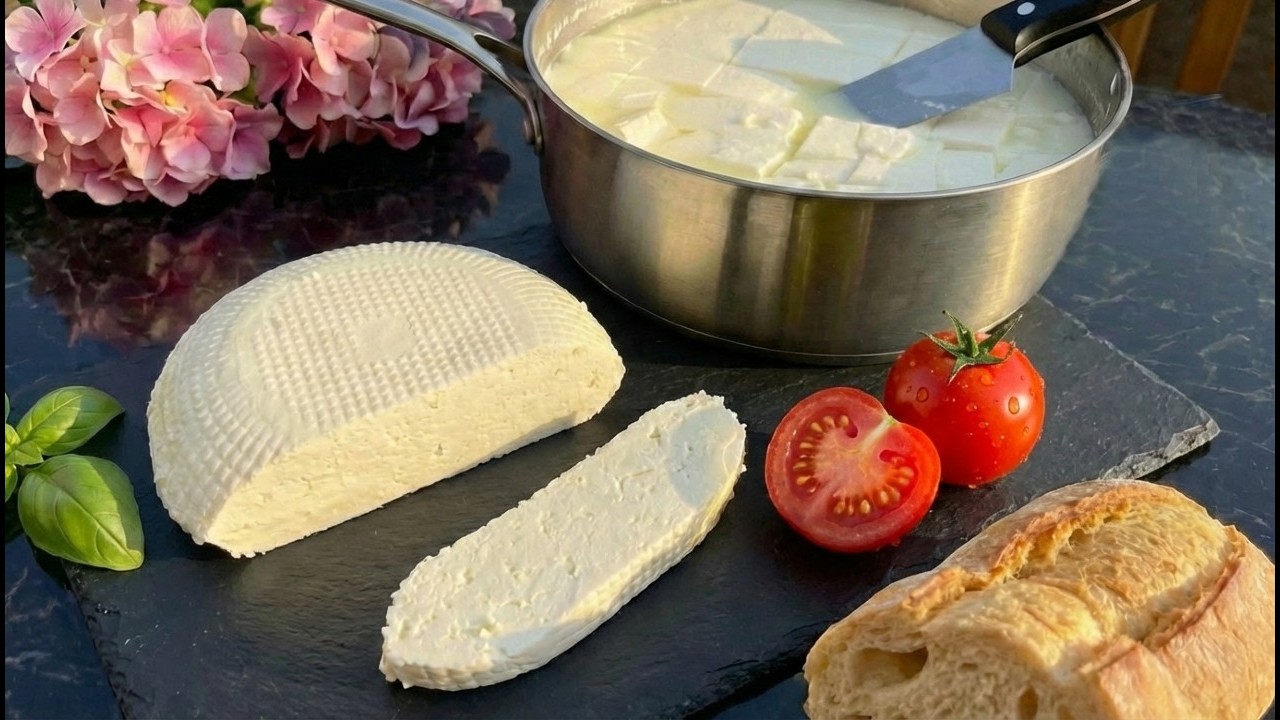 🧀 Домашний сыр – настоящий вкус молока и любви. Всего 3 ингредиента 👀