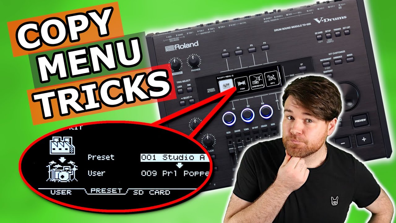 Using the Roland COPY MENU |  Restore Preset Kits, Swap Pads, Exchange Kits, Copy Settings and more!