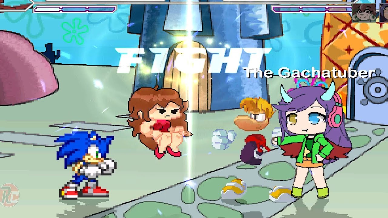 TEAM FNF GIRLFRIEND and SONIC vs TEAM GATCHATUBER and RAYMAN | BEST OF 3