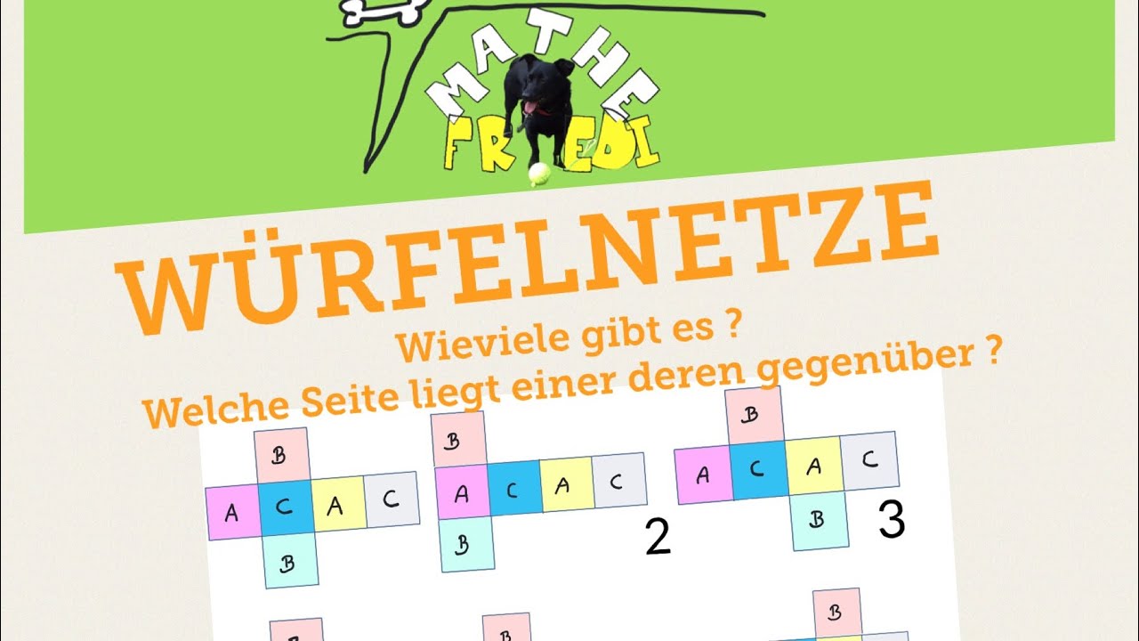 11 Würfelnetze und woher weiß man, welche Seiten sich gegenüber liegen ?