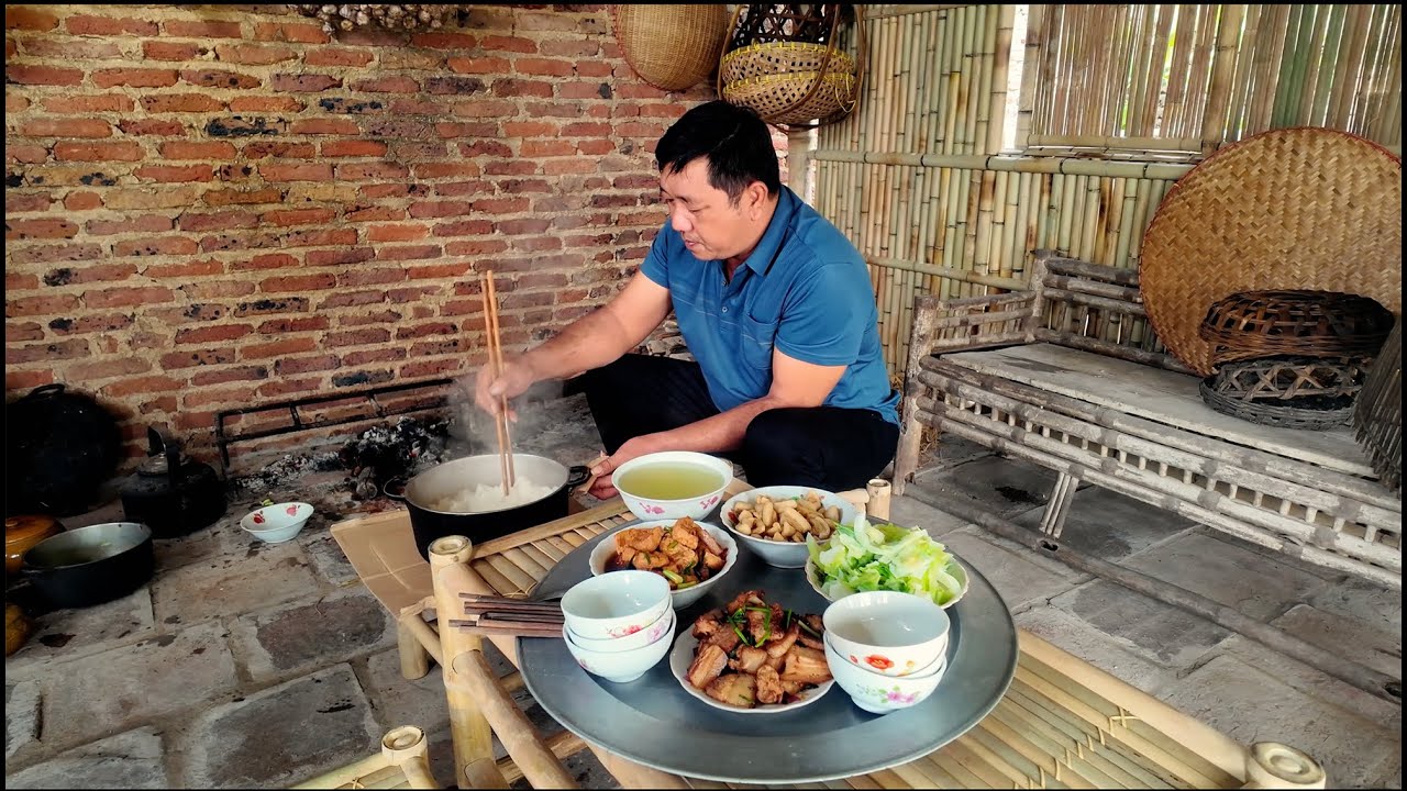 Bữa Cơm Quê: Thịt Rang, Đậu Sốt Cà Chua| Rustic Meal: Pork Belly , Tomato Tofu| Ẩm Thực 1977