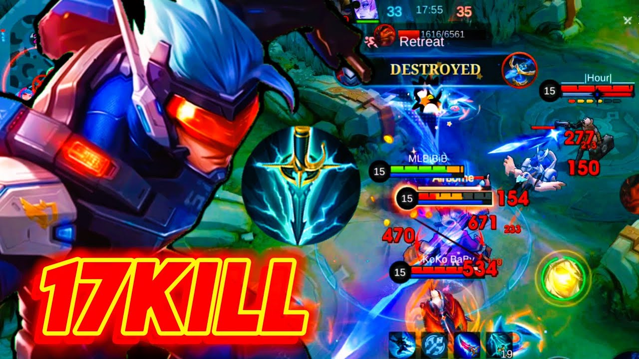 THE HARD GAMEPLAY SABER EXP 17KILL 🔥 BEST SABER EXP OP BUILD & EMBLEM | MLBB