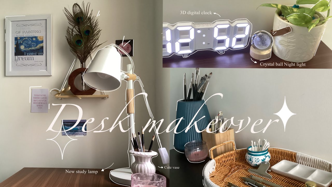 ✨Cozy desk makeover 🖇️🌷| minimalist setup + unboxing 📦