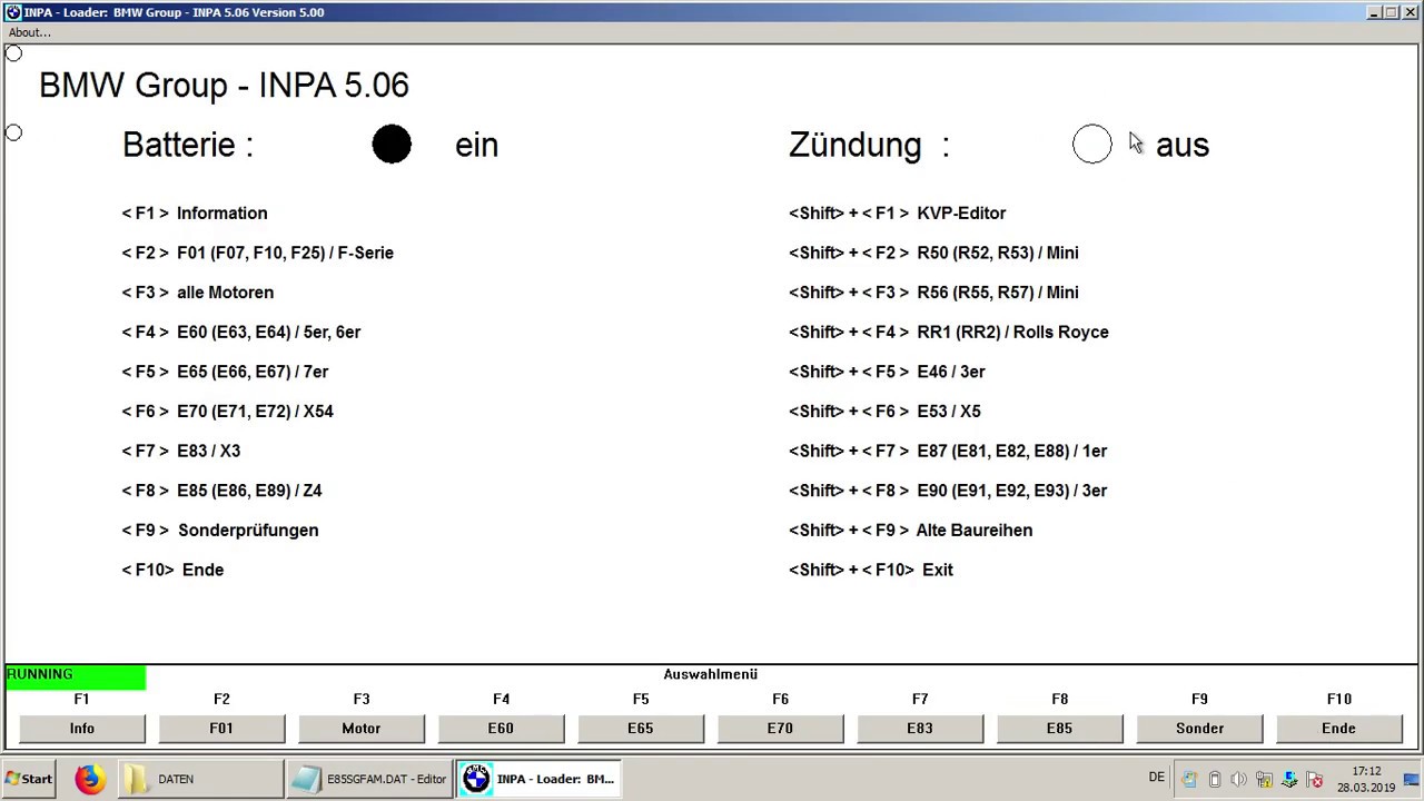 BMW E Mini R50 R56 ELV CAS counter z&auml;hler reset INPA EDIABAS ohne Z&uuml;ndung K + DCAN USB interface