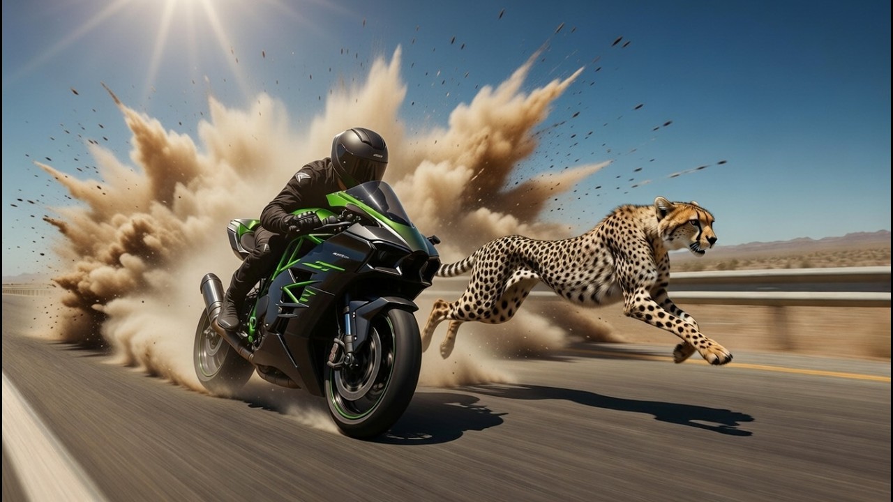 Cheetah vs Kawasaki Ninja H2R  | Who Would Win the Ultimate Speed Battle?