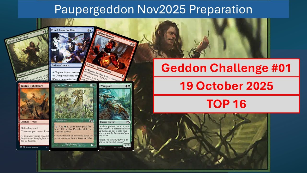 Top16!  Paupergeddon Prep Challenge#01 - Combo Walls - 19 Oct 2025