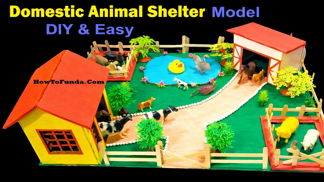 Domestic Animal Shelter Working Model | Step-by-Step DIY Tutorial | howtofunda
