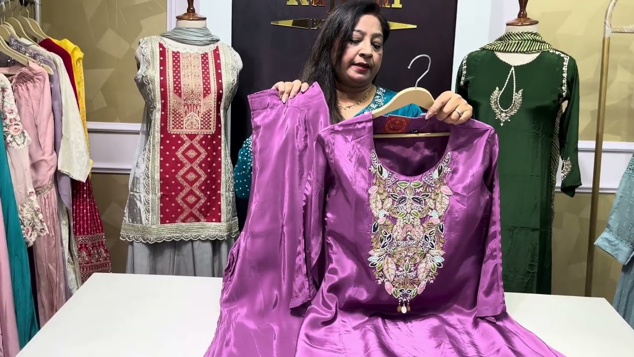 Stunning party wear cord set, indo western , tissue crape suit and Sharara suit at Rajrani boutique.