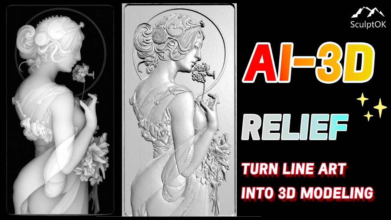 Turn Simple Line Art Into AMAZING 3D RELIEF?