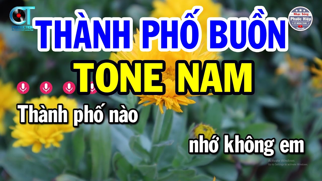 Karaoke Thành Phố Buồn Tone Nam ( Em ) Nhạc Beat Hay 2024 | Nhạc Sống Phước Hiệp