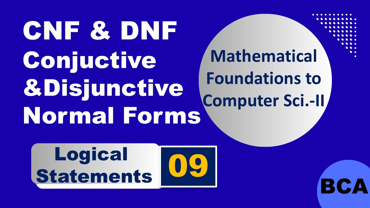 Conjunctive normal Form | Disjunctive Normal Forms | CNF | DNF |BCA Maths | BCA MFCS | BBA maths