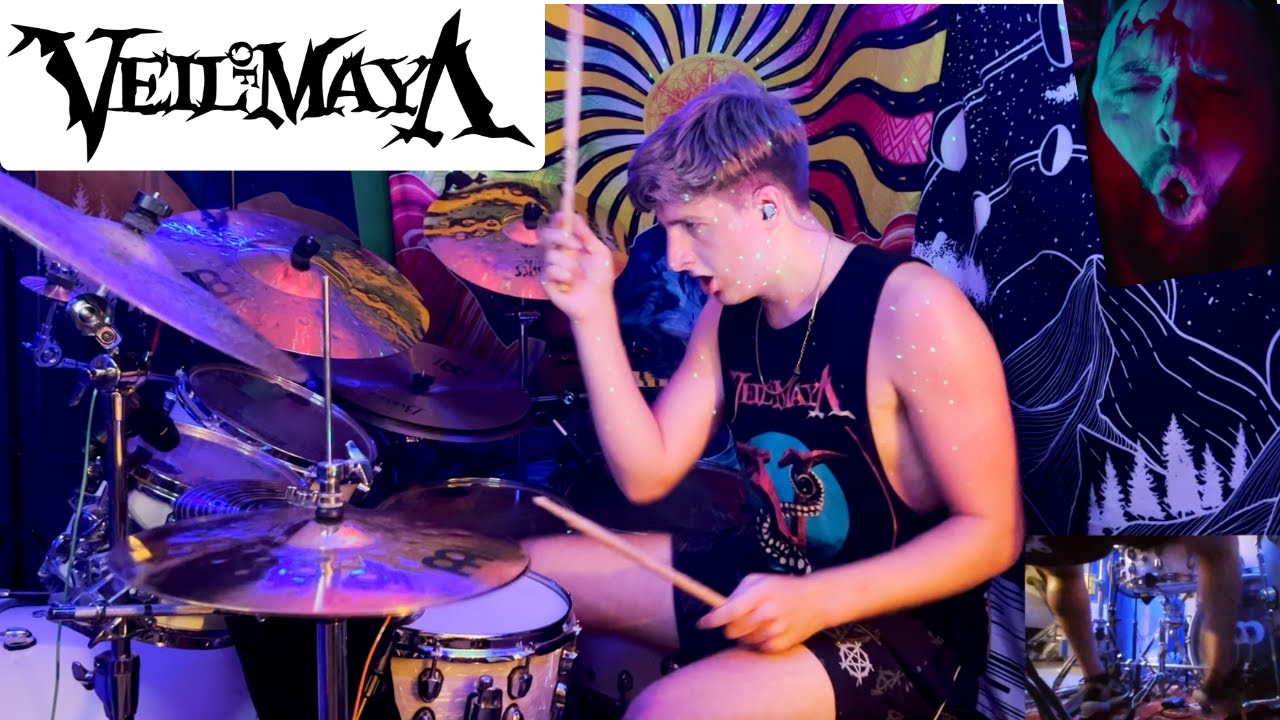 VEIL OF MAYA - SYNTHWAVE VEGAN - CRAZY Drum Cover (100% REAL) RJTempo