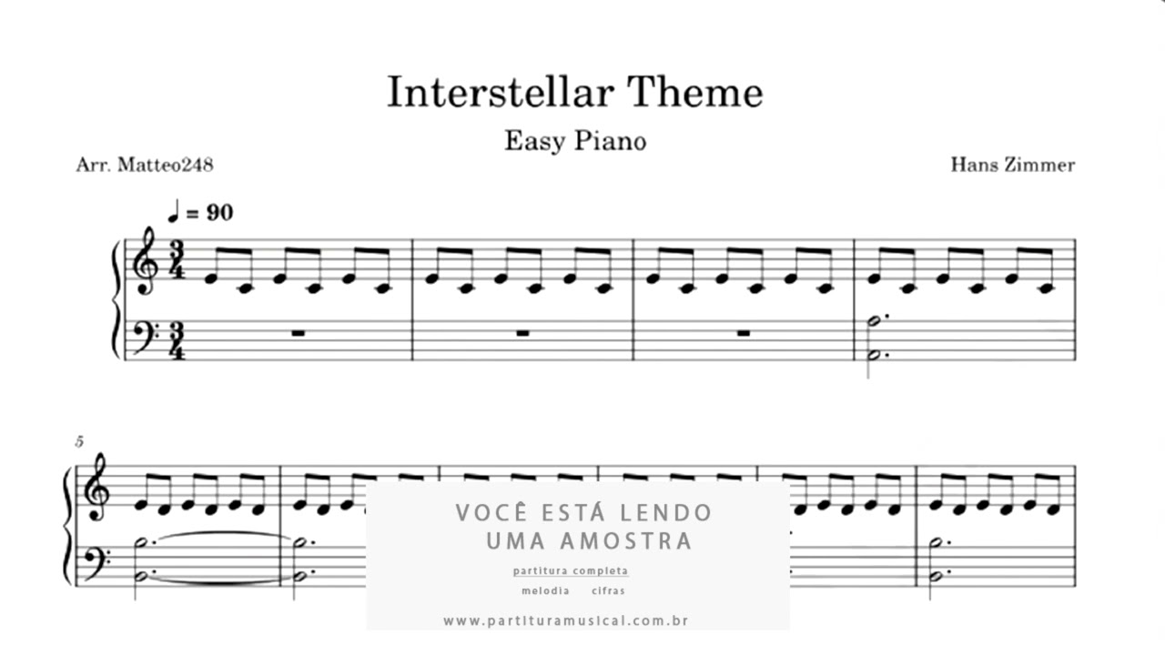 Interstellar (Piano) - Partitura