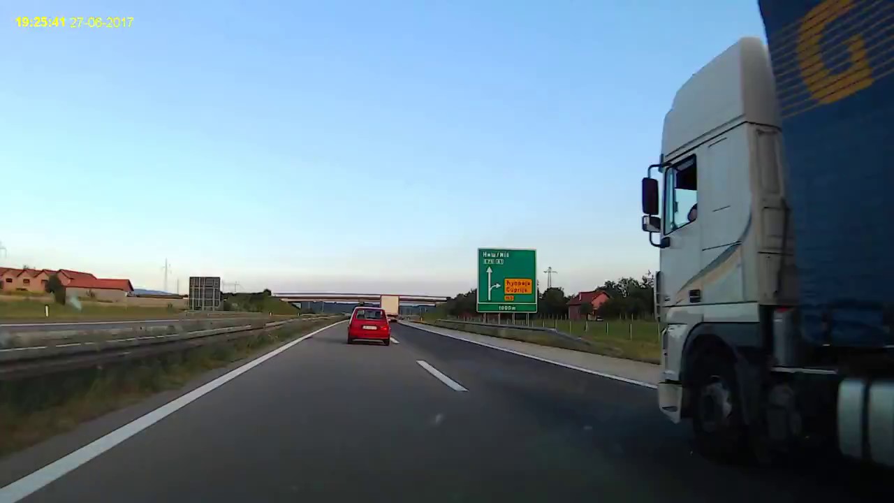 Timelapse travel from Sabac to Nis with a stop in Belgrade