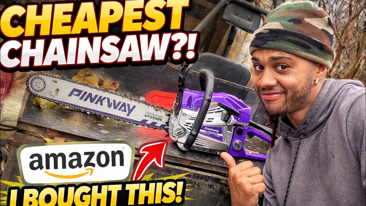 I Put Amazon’s Cheapest Chainsaw To Work! (Pinkway 63cc 20”)- REAL TEST 