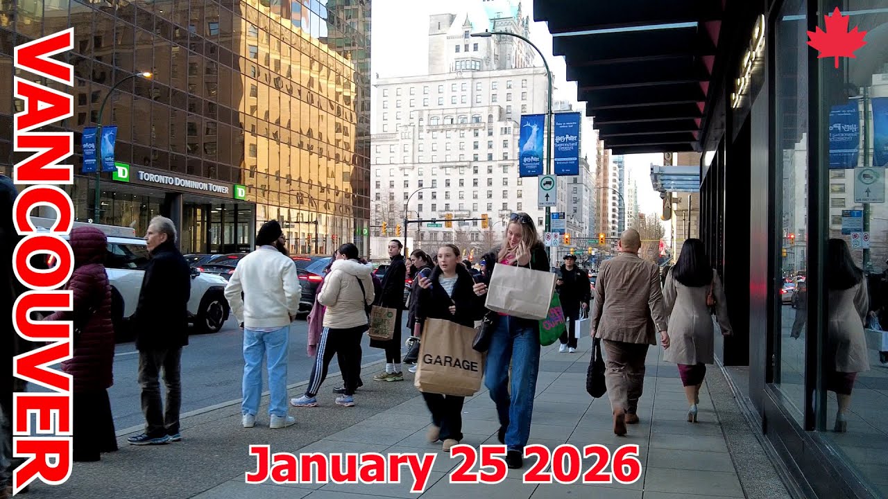 Pedestrian Pulse: WALKING in DOWNTOWN VANCOUVER BC CANADA - January 25 2026