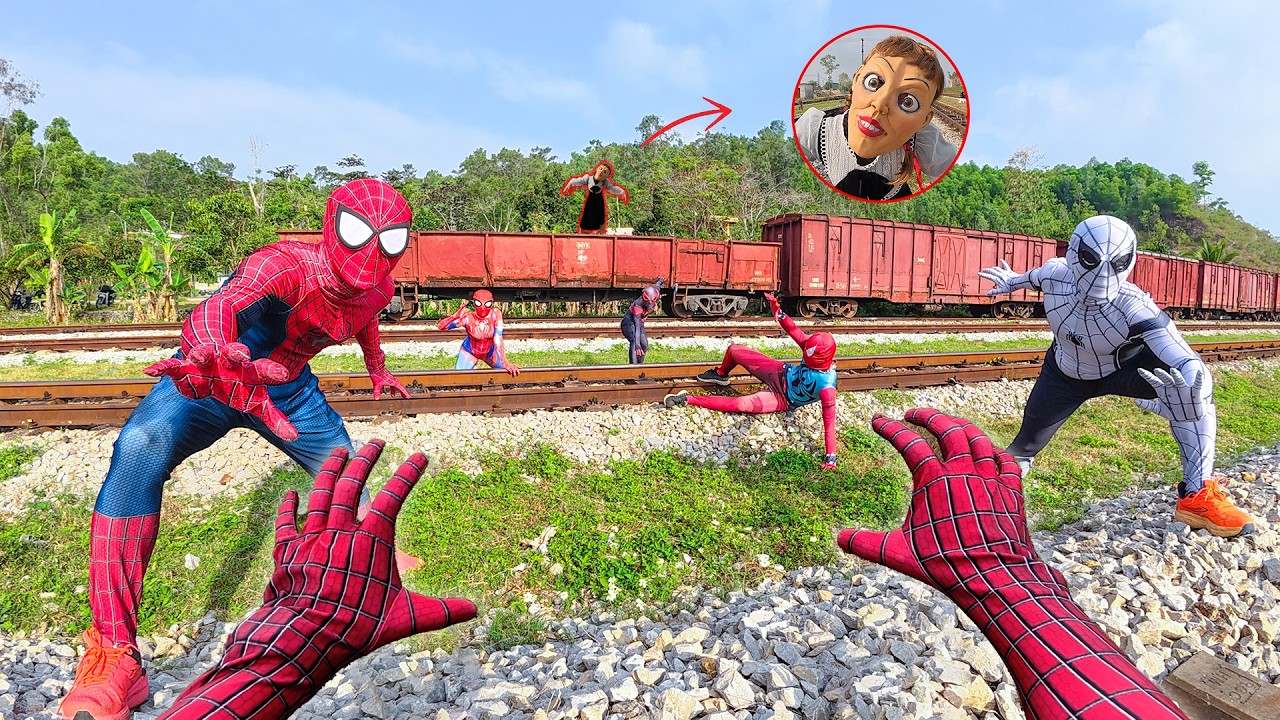 8 Spider-Man Bros Enter the Abandoned Train Area & Meet Annabelle Serbian 😱