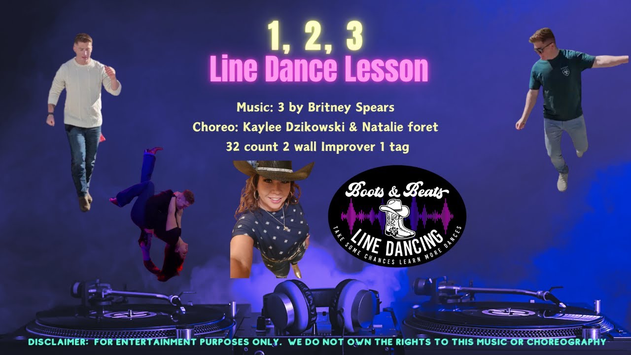 1,2,3 Line Dance Lesson to 3 by Britney Spears.
