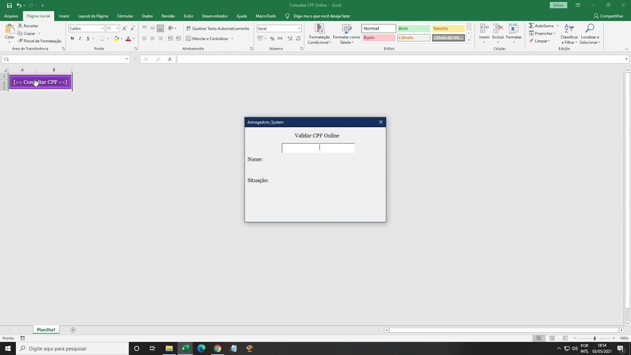 Consulta de dados com Excel + VBA