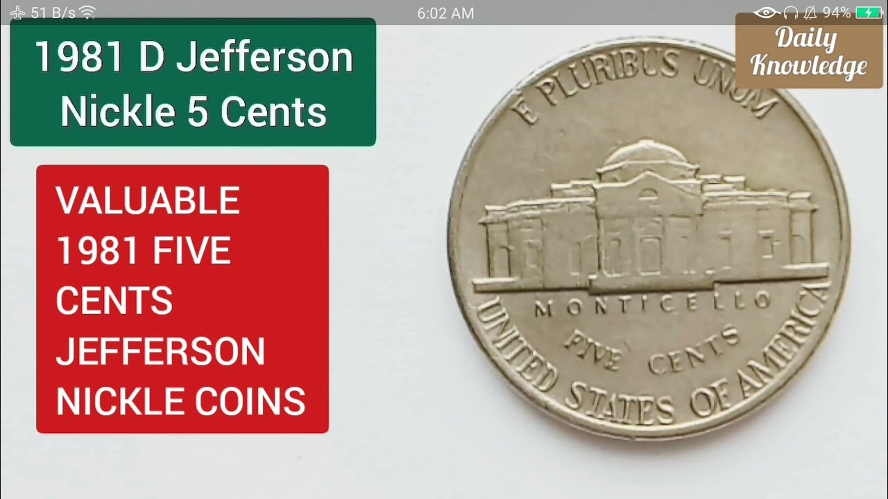 USA Old Coins Value | 1981 Jefferson 5 Cent Coin | Rare Coins Of The World