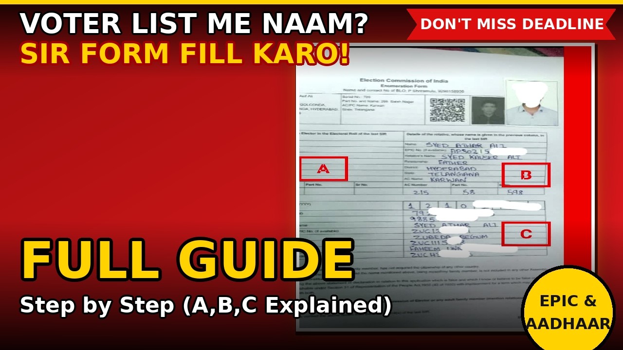 How to Fill Out the Enumeration Form: Full Guide | Election Commission Voter List Form 2026