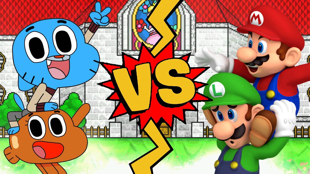 M.U.G.E.N. Battles | Gumball/Darwin vs Mario/Luigi | The Amazing World of Gumball vs Super Mario