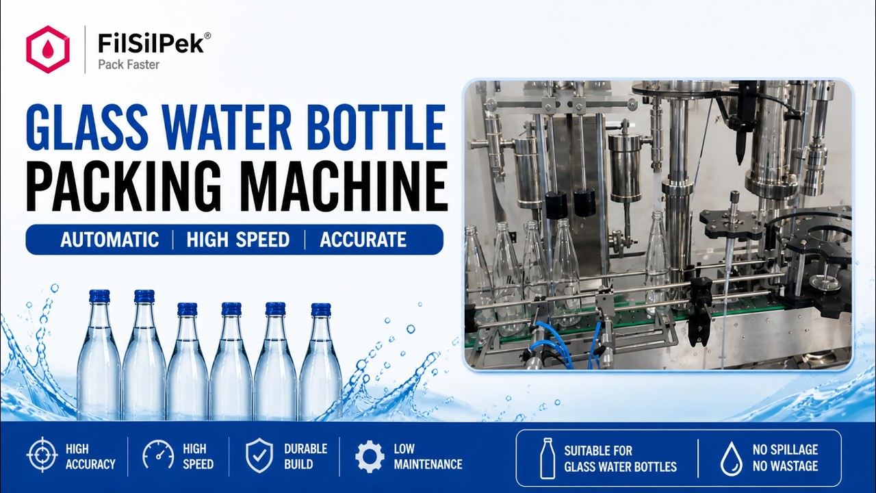 Glass Water Bottle Packing Machine  #waterfillingmachine #fillingmachine -Filsilpek - +919054294961